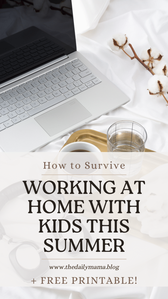 working at home with kids pin
